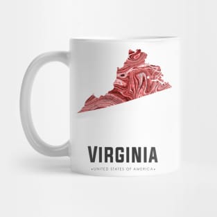 Virginia state map abstract red Mug